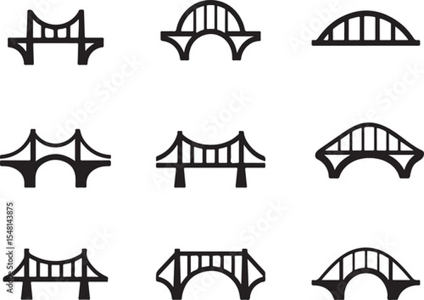 Fototapeta Single bridge icon simple modern design for websites and apps