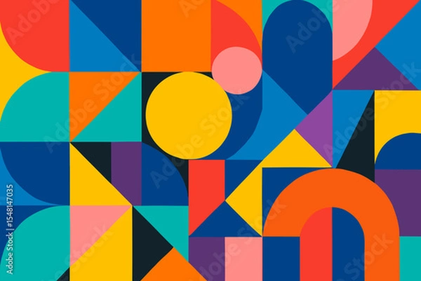 Fototapeta Vibrant Geometric Abstract Art Colorful Shapes and Patterns