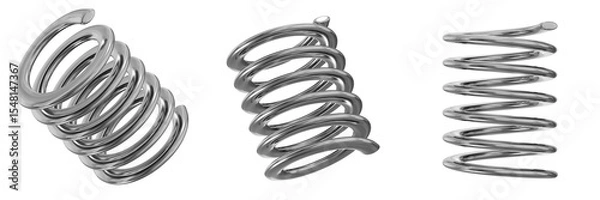 Obraz 3D Chrome Metallic Abstract Shape Objects, 3d rendering steel gradient shape design element, futuristic, shiny design