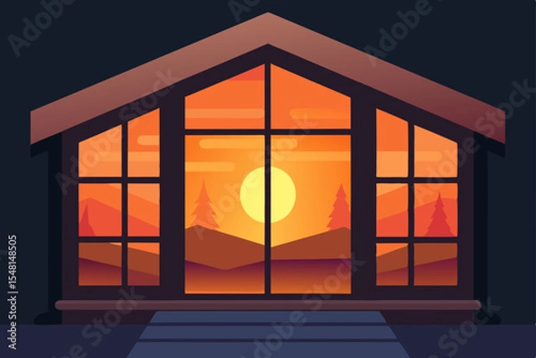 Obraz window in the sunset