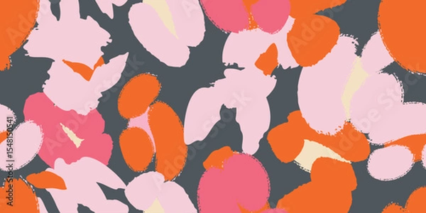 Fototapeta Abstract floral seamless pattern with different flowers. Vector background, design, print, textile, wrapping paper