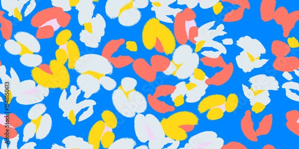 Fototapeta Abstract floral seamless pattern with different flowers. Vector background, design, print, textile, wrapping paper