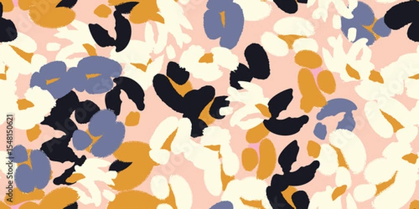Fototapeta Abstract floral seamless pattern with different flowers. Vector background, design, print, textile, wrapping paper