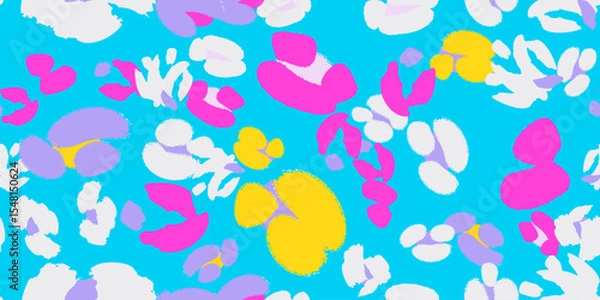 Fototapeta Abstract floral seamless pattern with different flowers. Vector background, design, print, textile, wrapping paper