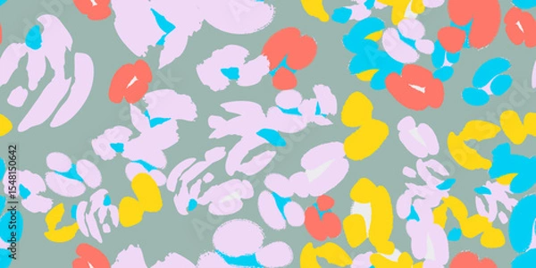 Fototapeta Abstract floral seamless pattern with different flowers. Vector background, design, print, textile, wrapping paper