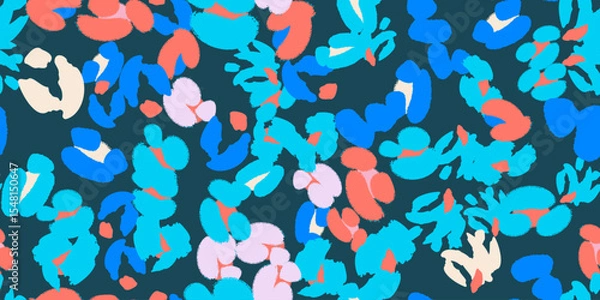 Fototapeta Abstract floral seamless pattern with different flowers. Vector background, design, print, textile, wrapping paper