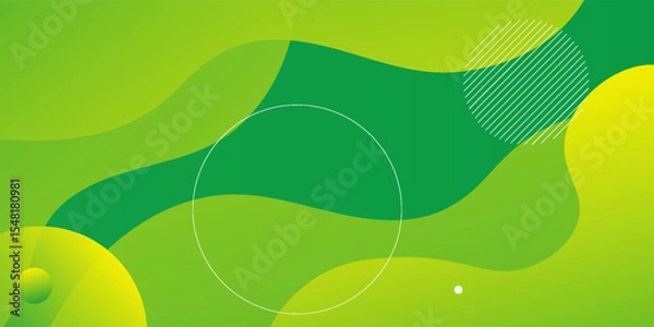 Obraz Green abstract background. Fluid shapes composition. Vector illustration
