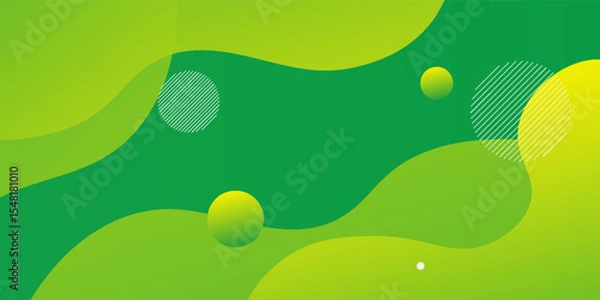 Obraz Green abstract background. Fluid shapes composition. Vector illustration