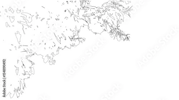 Fototapeta Minimal Hand Drawn Leaves and Branches