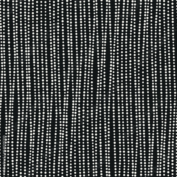 Fototapeta Vector seamless pattern. Dotted stylish background. Smooth dotted waves. Stylised Australian Aboriginal Art. Modern surface design. Monochrome dotted swatch.