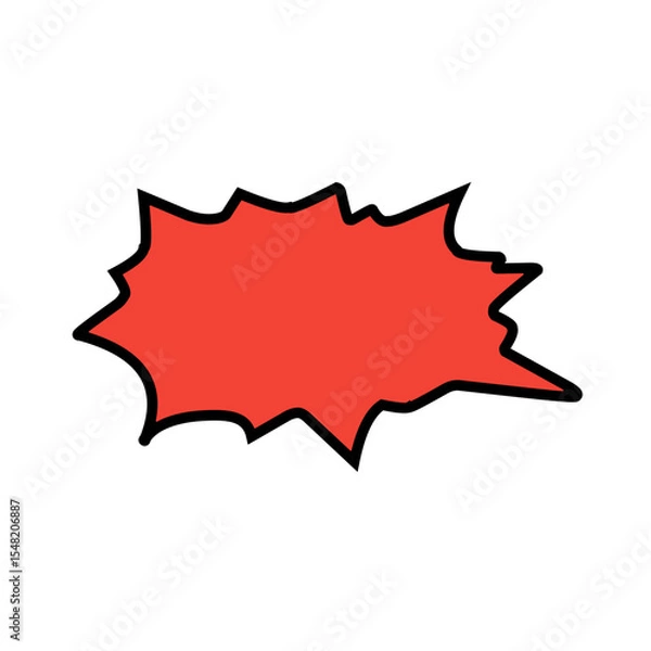Obraz Manga speech bubble. Comic text frame with pop art halftone dotted effect. Balloon chat shape for dialog. Vector cloud for shock shout and scream action messages. Irregular cartoon decoration