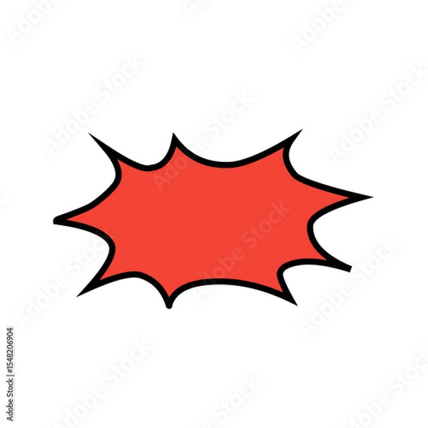 Obraz Manga speech bubble. Comic text frame with pop art halftone dotted effect. Balloon chat shape for dialog. Vector cloud for shock shout and scream action messages. Irregular cartoon decoration
