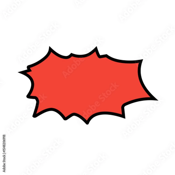 Obraz Manga speech bubble. Comic text frame with pop art halftone dotted effect. Balloon chat shape for dialog. Vector cloud for shock shout and scream action messages. Irregular cartoon decoration