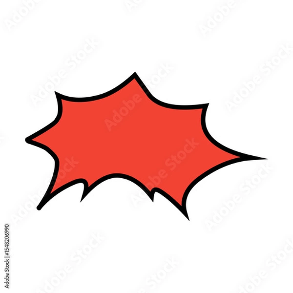 Obraz Manga speech bubble. Comic text frame with pop art halftone dotted effect. Balloon chat shape for dialog. Vector cloud for shock shout and scream action messages. Irregular cartoon decoration