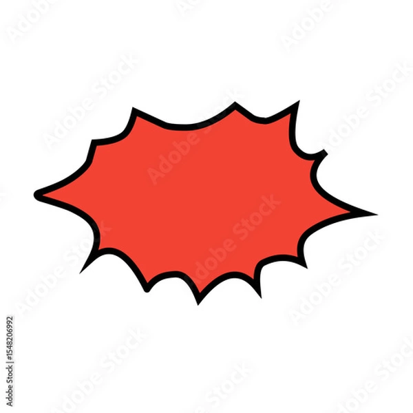 Obraz Manga speech bubble. Comic text frame with pop art halftone dotted effect. Balloon chat shape for dialog. Vector cloud for shock shout and scream action messages. Irregular cartoon decoration