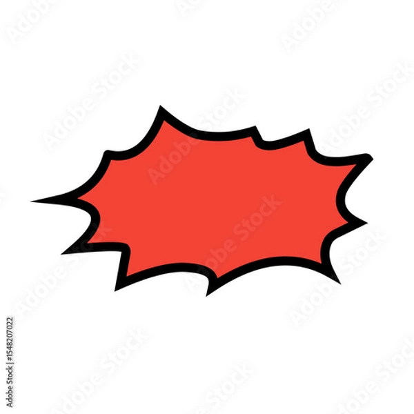 Obraz Manga speech bubble. Comic text frame with pop art halftone dotted effect. Balloon chat shape for dialog. Vector cloud for shock shout and scream action messages. Irregular cartoon decoration