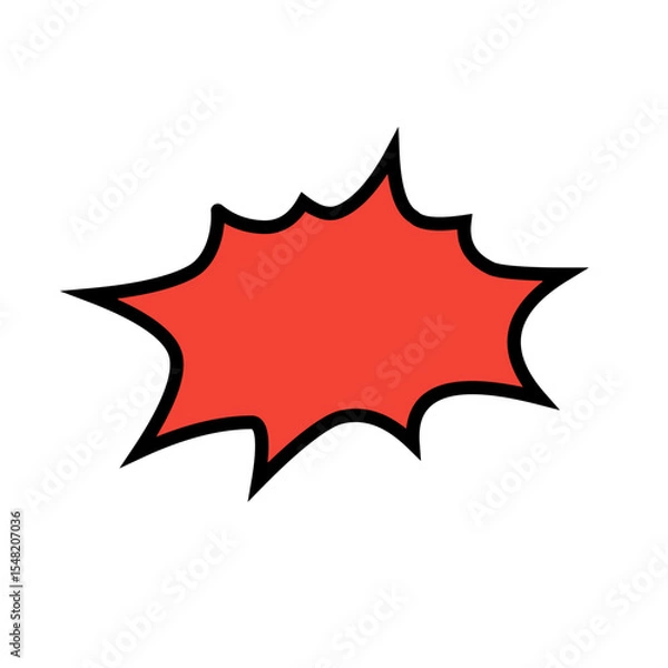 Obraz Manga speech bubble. Comic text frame with pop art halftone dotted effect. Balloon chat shape for dialog. Vector cloud for shock shout and scream action messages. Irregular cartoon decoration