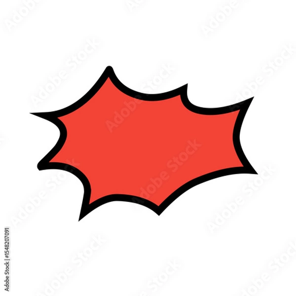 Obraz Manga speech bubble. Comic text frame with pop art halftone dotted effect. Balloon chat shape for dialog. Vector cloud for shock shout and scream action messages. Irregular cartoon decoration