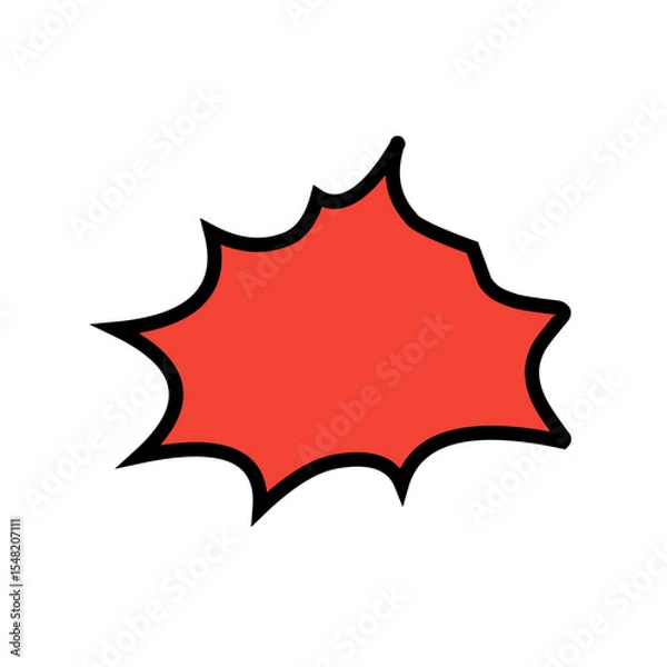 Fototapeta Manga speech bubble. Comic text frame with pop art halftone dotted effect. Balloon chat shape for dialog. Vector cloud for shock shout and scream action messages. Irregular cartoon decoration