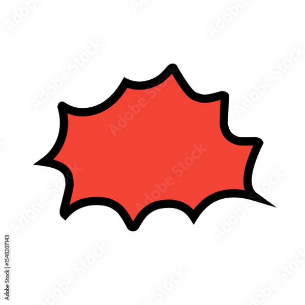 Fototapeta Manga speech bubble. Comic text frame with pop art halftone dotted effect. Balloon chat shape for dialog. Vector cloud for shock shout and scream action messages. Irregular cartoon decoration