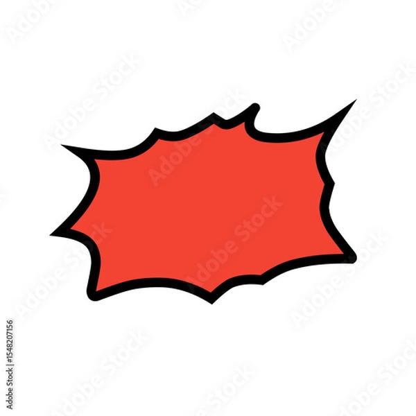 Obraz Manga speech bubble. Comic text frame with pop art halftone dotted effect. Balloon chat shape for dialog. Vector cloud for shock shout and scream action messages. Irregular cartoon decoration