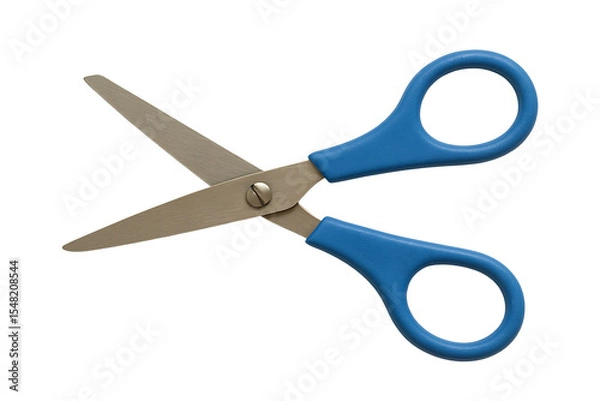 Obraz Blue handled scissors isolated on transparent background