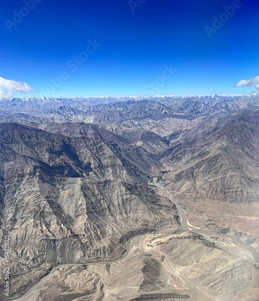 Obraz Himalayan ranges from high above in India