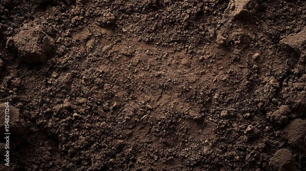 Obraz Dark Brown Soil Texture Background, soil texture, earth texture