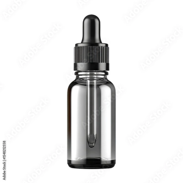 Obraz Glass dropper bottle with no print. Isolated white background. Png format