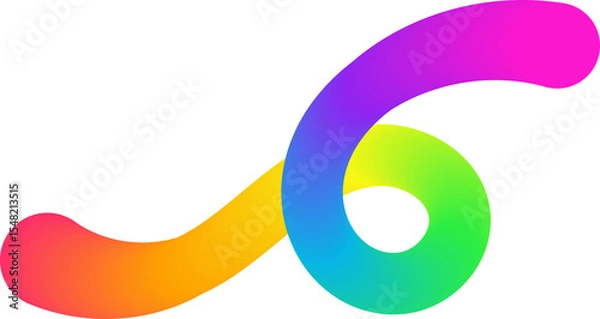 Obraz Color gradient line. Abstract wavy shape. Curved rainbow spiral element. Dynamic squiggle fluid gradation stroke for poster and banner design.