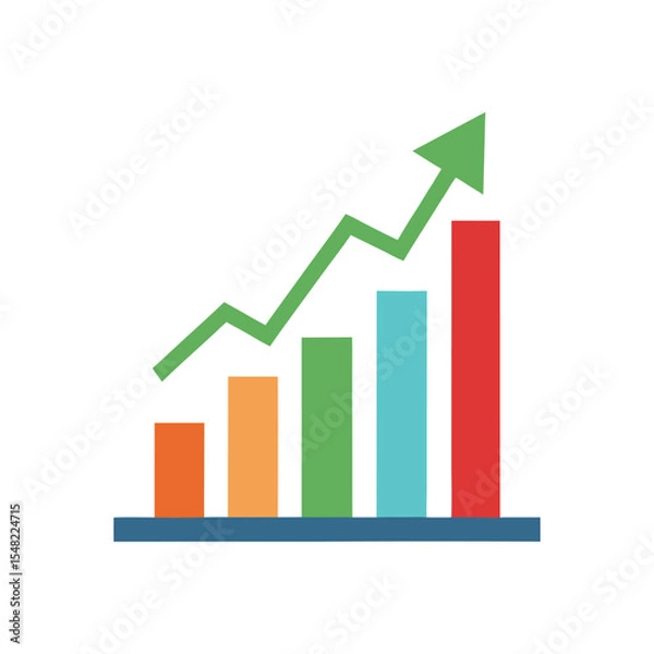 Fototapeta Growing diagram icon vector illustration