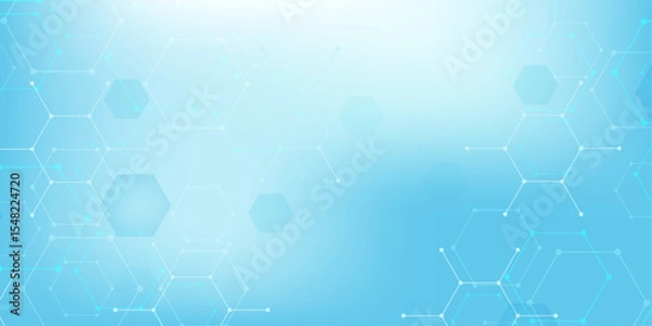 Obraz Hexagonal abstract background. Big Data Visualization. Global network connection. Medical, technology, science background. Vector illustration.