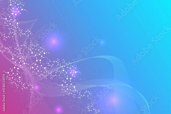 Obraz Structure molecule and communication. Dna, atom, neurons. Scientific concept for your design. Connected lines with dots. Medical, technology, chemistry, science background. Vector illustration.