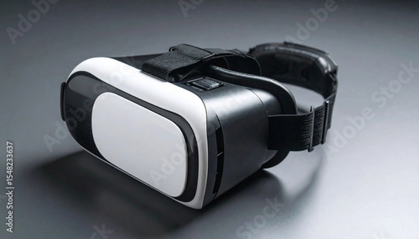 Fototapeta VR Headset with Minimal Background Clean Modern Design Virtual Reality Technology

