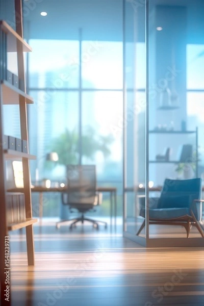 Fototapeta Office in a skyscraper. AI generative.