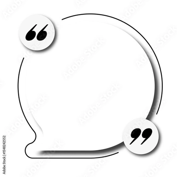 Fototapeta Quote speech bubble banner empty style for social media post, testimonial banners, text box vector