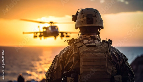 Obraz Advanced Military Technology Concept – Modern Defense Systems and Futuristic Warfare Design