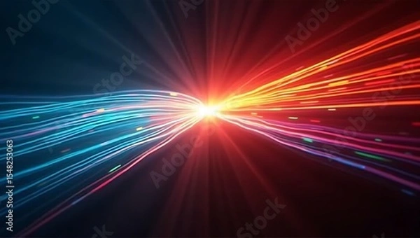 Fototapeta Abstract background with glowing lines. Generative Ai.