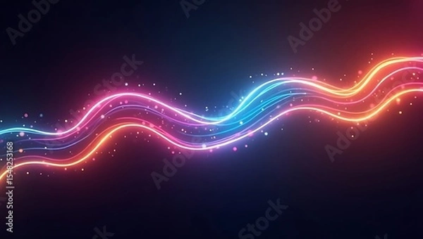 Fototapeta Abstract background with glowing lines. Generative Ai.