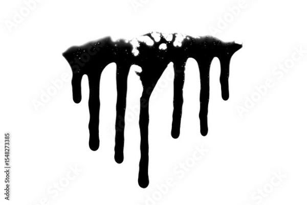 Obraz Dripping black liquid isolatd on white background