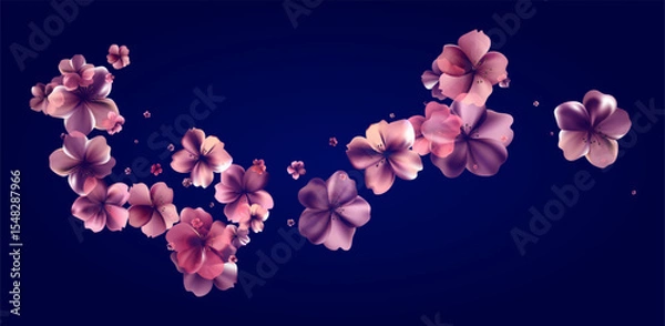 Fototapeta Aroma Cherry blossoms flow. Delicate transparent flowers bg.
