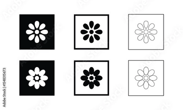 Obraz flower icon vector. flat flower icon vectors. flat flower icons set. incredible flower icon