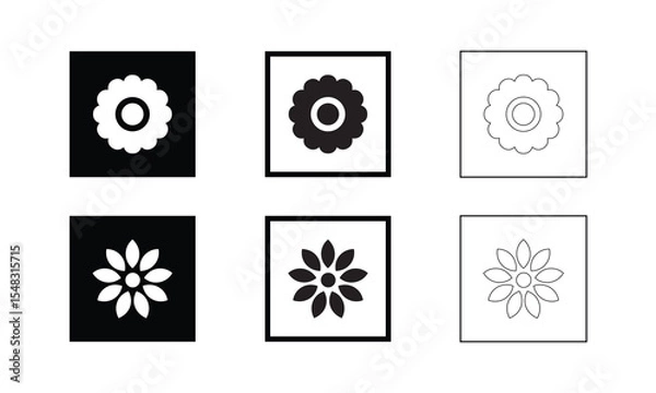 Obraz vector modern flowers icon. flowesr icon set vector. flat flowers vector