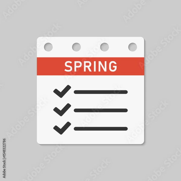 Obraz Page calendar season spring, to-do list, checklist