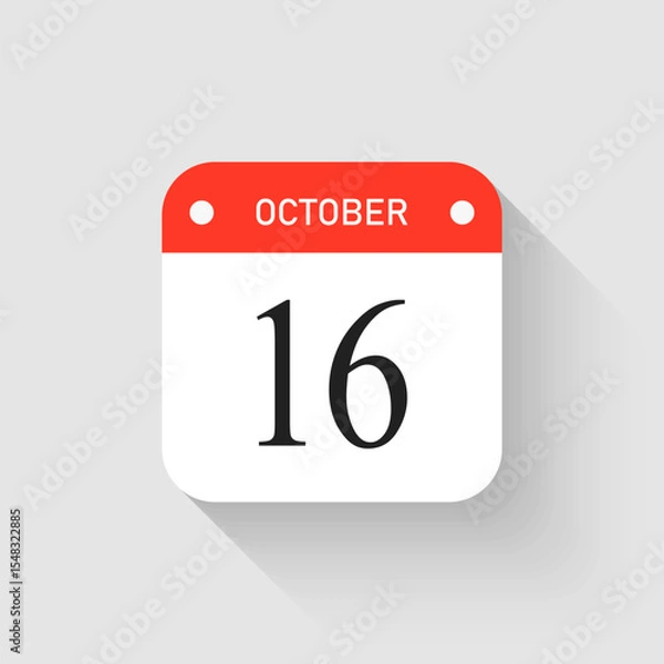 Obraz Vector icon page day calendar - 16 October month