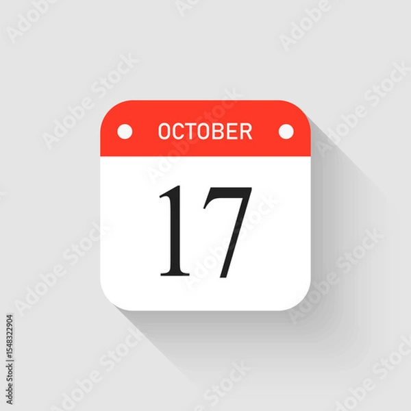 Obraz Vector icon page day calendar - 17 October month