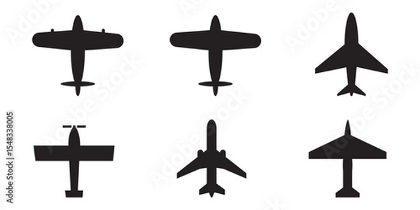 Obraz Plane icon set. Airplane icon vector. Flight transport symbol. Travel illustration. Holiday symbol