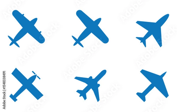 Obraz Set airplane icon. Aircrafts flat style - stock vector.