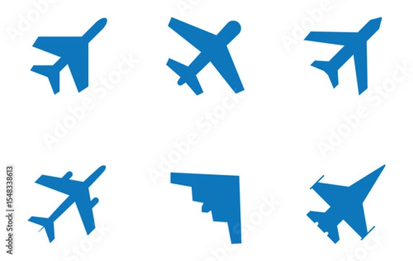 Obraz Plane icon set. Airplane icon vector. Flight transport symbol. Travel illustration. Holiday symbol