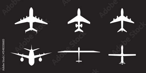 Obraz Plane icon set. Airplane icon vector. Flight transport symbol. Travel illustration. Holiday symbol